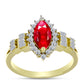 Inel din Argint 925 Placat cu Aur ( 3.47 grame ) cu Agat Roșu și Zircon Alb 1.55 Carate