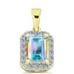 Pandantiv din Argint 925 Placat cu Aur ( 1.15 grame ) cu Moissanit de Gheață și Topaz Alb 1.86 Carate