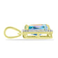 Pandantiv din Argint 925 Placat cu Aur ( 1.15 grame ) cu Moissanit de Gheață și Topaz Alb 1.86 Carate