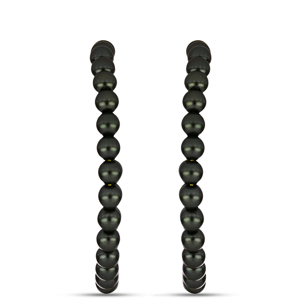 Cercei din Argint 925 Placat cu Aur ( 1.8 grame ) cu Perlă De apă Dulce cu Efect "Verde Tahitian" 20.88 Carate 2 