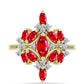 Inel din Argint 925 Placat cu Aur ( 5.14 grame ) cu Agat Roșu 1.99 Carate