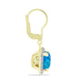 Cercei din Argint 925 Placat cu Aur ( 2.25 grame ) cu Opal Albastru Etiopian Paraiba și Topaz Alb 1.4 Carate