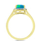 Inel din Argint 925 Placat cu Aur ( 2.37 grame ) cu Opal Albastru Etiopian Paraiba și Topaz Alb 1.06 Carate