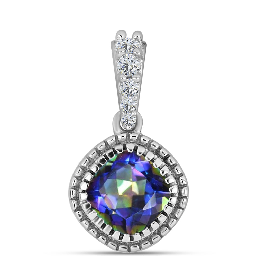 Pandantiv din Argint 925 ( 1.78 grame ) cu Topaz Mistic și Topaz Alb 0.93 Carate