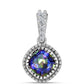Pandantiv din Argint 925 ( 1.78 grame ) cu Topaz Mistic și Topaz Alb 0.93 Carate