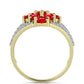 Inel din Argint 925 Placat cu Aur ( 4.98 grame ) cu Agat Roșu și Topaz Alb 2.7 Carate