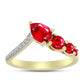 Inel din Argint 925 Placat cu Aur ( 2.31 grame ) cu Agat Roșu și Topaz Alb 0.99 Carate