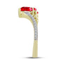 Inel din Argint 925 Placat cu Aur ( 2.31 grame ) cu Agat Roșu și Topaz Alb 0.99 Carate