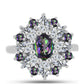 Inel din Argint 925 ( 3.92 grame ) cu Topaz Mistic și Topaz Alb 3.09 Carate