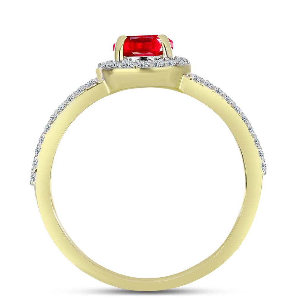Inel din Argint 925 Placat cu Aur ( 4.34 grame ) cu Agat Roșu și Topaz Alb 1.55 Carate 2 
