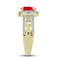 Inel din Argint 925 Placat cu Aur ( 4.34 grame ) cu Agat Roșu și Topaz Alb 1.55 Carate