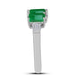 Inel din Argint 925 ( 2.28 grame ) cu Smarald Brazilian și Zircon Alb 2.37 Carate