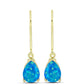 Cercei din Argint 925 Placat cu Aur ( 1.68 grame ) cu Opal Albastru Etiopian Paraiba 1.3 Carate