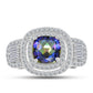 Inel din Argint 925 ( 4.06 grame ) cu Topaz Mistic și Zircon Alb 3.18 Carate