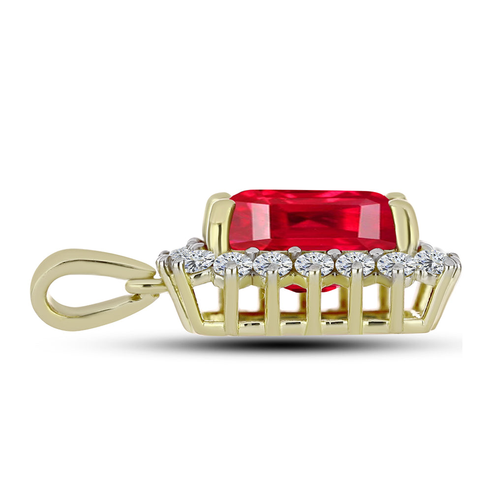 Pandantiv din Argint 925 Placat cu Aur ( 1.78 grame ) cu Agat Roșu și Topaz Alb 5 Carate