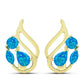 Cercei din Argint 925 Placat cu Aur ( 3.68 grame ) cu Opal Albastru Etiopian Paraiba 0.97 Carate