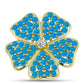 Inel din Argint 925 Placat cu Aur ( 6.57 grame ) cu Opal Albastru Etiopian Paraiba și Topaz Alb 1.63 Carate