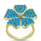 Inel din Argint 925 Placat cu Aur ( 6.57 grame ) cu Opal Albastru Etiopian Paraiba și Topaz Alb 1.63 Carate