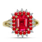 Inel din Argint 925 Placat cu Aur ( 4.16 grame ) cu Agat Roșu și Topaz Alb 3.4 Carate