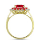 Inel din Argint 925 Placat cu Aur ( 4.16 grame ) cu Agat Roșu și Topaz Alb 3.4 Carate