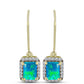 Cercei din Argint 925 Placat cu Aur ( 2.4 grame ) cu Opal Albastru Etiopian Paraiba și Topaz Alb 1.52 Carate