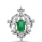 Broşă din Argint 925 ( 2.99 grame ) cu Smarald Brazilian și Topaz Alb 1.53 Carate