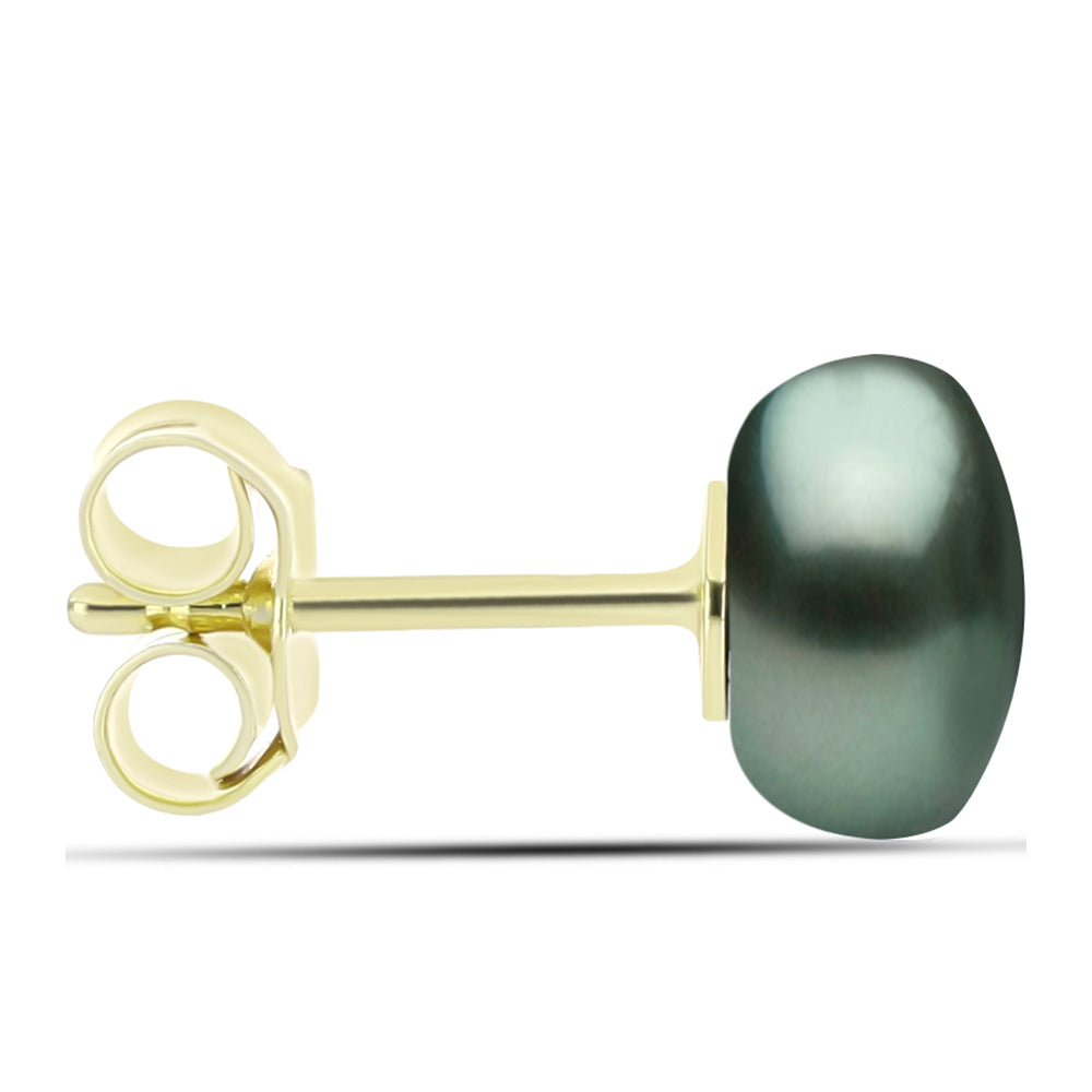 Cercei din Argint 925 Placat cu Aur ( 0.65 grame ) cu Perlă De apă Dulce cu Efect "Verde Tahitian" 4.3 Carate 2 