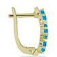 Cercei din Argint 925 Placat cu Aur ( 4.52 grame ) cu Opal Albastru Etiopian Paraiba și Topaz Alb 1.35 Carate