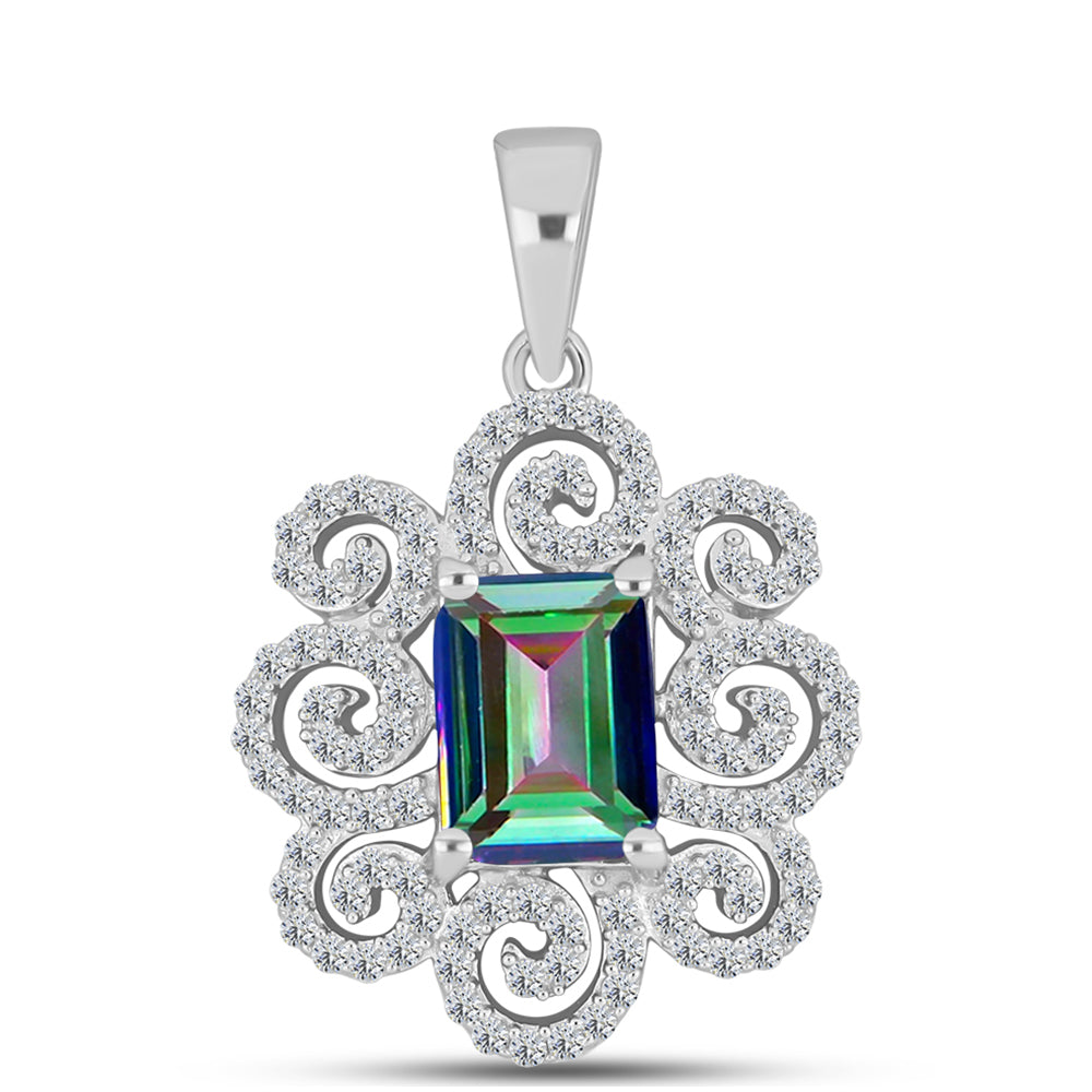 Pandantiv din Argint 925 ( 1.99 grame ) cu Topaz Mistic și Topaz Alb 1.91 Carate