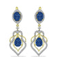 Cercei din Argint 925 Placat cu Aur ( 6.02 grame ) cu Albastru Drusy și Topaz Alb 6.41 Carate