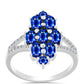 Inel din Argint 925 ( 3.24 grame ) cu Safir Albastru Australian și Topaz Alb 2.84 Carate