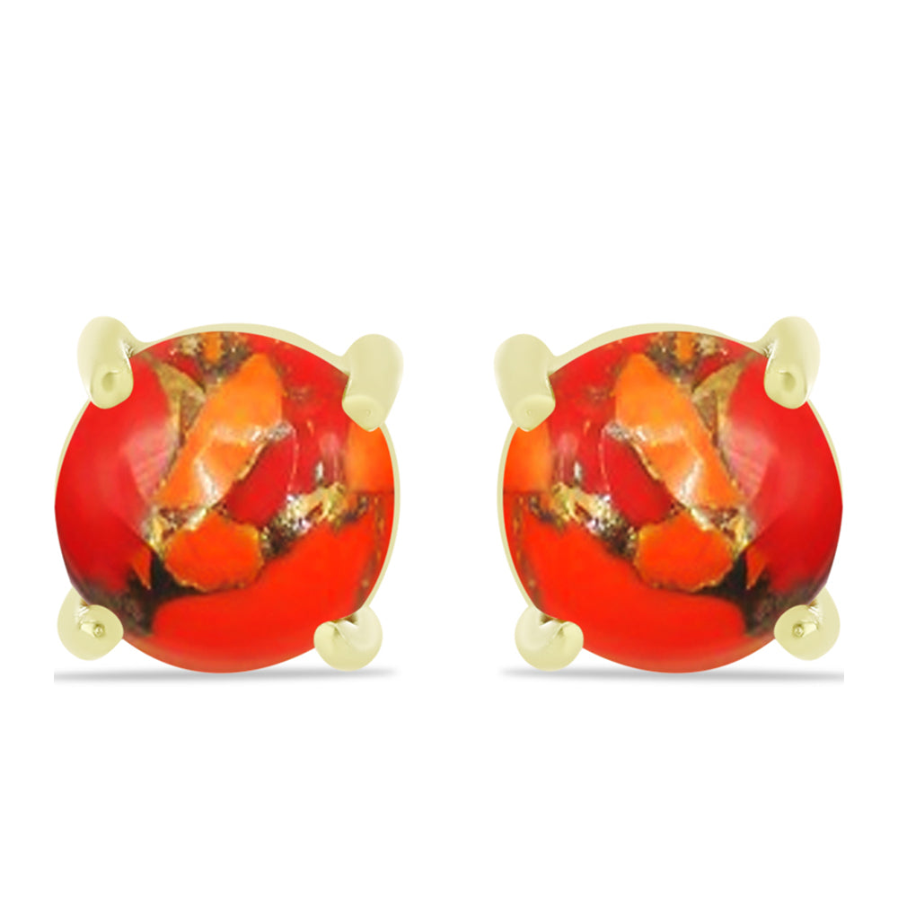 Cercei din Argint 925 Placat cu Aur ( 1.28 grame ) cu Turcoaz Mohave 1.67 Carate 1 