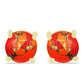 Cercei din Argint 925 Placat cu Aur ( 1.28 grame ) cu Turcoaz Mohave 1.67 Carate