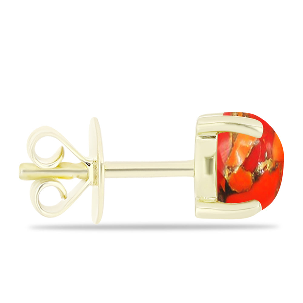 Cercei din Argint 925 Placat cu Aur ( 1.28 grame ) cu Turcoaz Mohave 1.67 Carate 2 