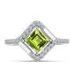 Inel din Argint 925 ( 3.02 grame ) cu Peridot Changbai și Topaz Alb 1.48 Carate