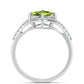 Inel din Argint 925 ( 3.02 grame ) cu Peridot Changbai și Topaz Alb 1.48 Carate