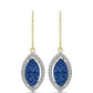 Cercei din Argint 925 Placat cu Aur ( 3.16 grame ) cu Albastru Drusy și Topaz Alb 4.24 Carate