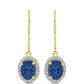 Cercei din Argint 925 Placat cu Aur ( 2.7 grame ) cu Albastru Drusy și Topaz Alb 2.96 Carate