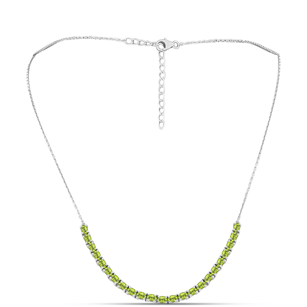 Colier din Argint 925 ( 7.25 grame ) cu Peridot Changbai 4.21 Carate