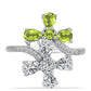Inel din Argint 925 ( 4.3 grame ) cu Peridot Changbai și Topaz Alb 3.4 Carate