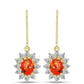 Cercei din Argint 925 Placat cu Aur ( 2.82 grame ) cu Turcoaz Mohave și Topaz Alb 2.46 Carate