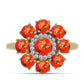 Inel din Argint 925 Placat cu Aur ( 3.94 grame ) cu Turcoaz Mohave și Topaz Alb 2.77 Carate