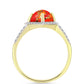 Inel din Argint 925 Placat cu Aur ( 2.32 grame ) cu Turcoaz Mohave și Topaz Alb 1.76 Carate