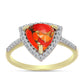 Inel din Argint 925 Placat cu Aur ( 2.32 grame ) cu Turcoaz Mohave și Topaz Alb 1.76 Carate