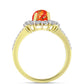 Inel din Argint 925 Placat cu Aur ( 4.01 grame ) cu Turcoaz Mohave și Topaz Alb 2.49 Carate