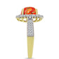 Inel din Argint 925 Placat cu Aur ( 4.01 grame ) cu Turcoaz Mohave și Topaz Alb 2.49 Carate