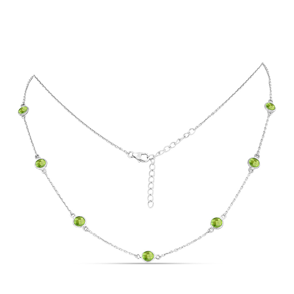 Colier din Argint 925 ( 2.94 grame ) cu Peridot Changbai 3.64 Carate 1 