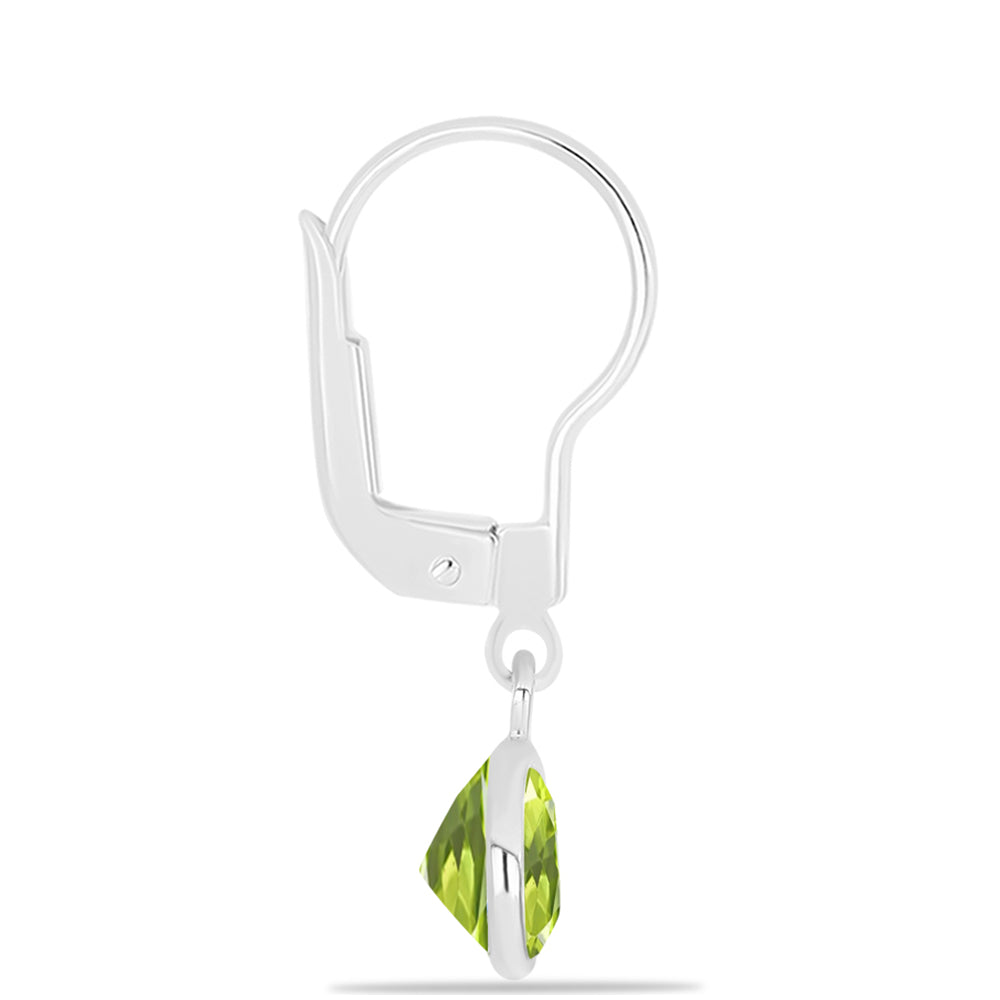 Set din Argint 925 ( 2.05 grame ) cu Peridot Changbai și Piatra Lunii Curcubeu 3.38 Carate ( Cercei ) 5 
