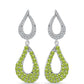 Cercei din Argint 925 ( 6.27 grame ) cu Peridot Changbai și Topaz Alb 2.34 Carate