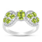 Inel din Argint 925 ( 3.5 grame ) cu Peridot Changbai și Topaz Alb 2.61 Carate